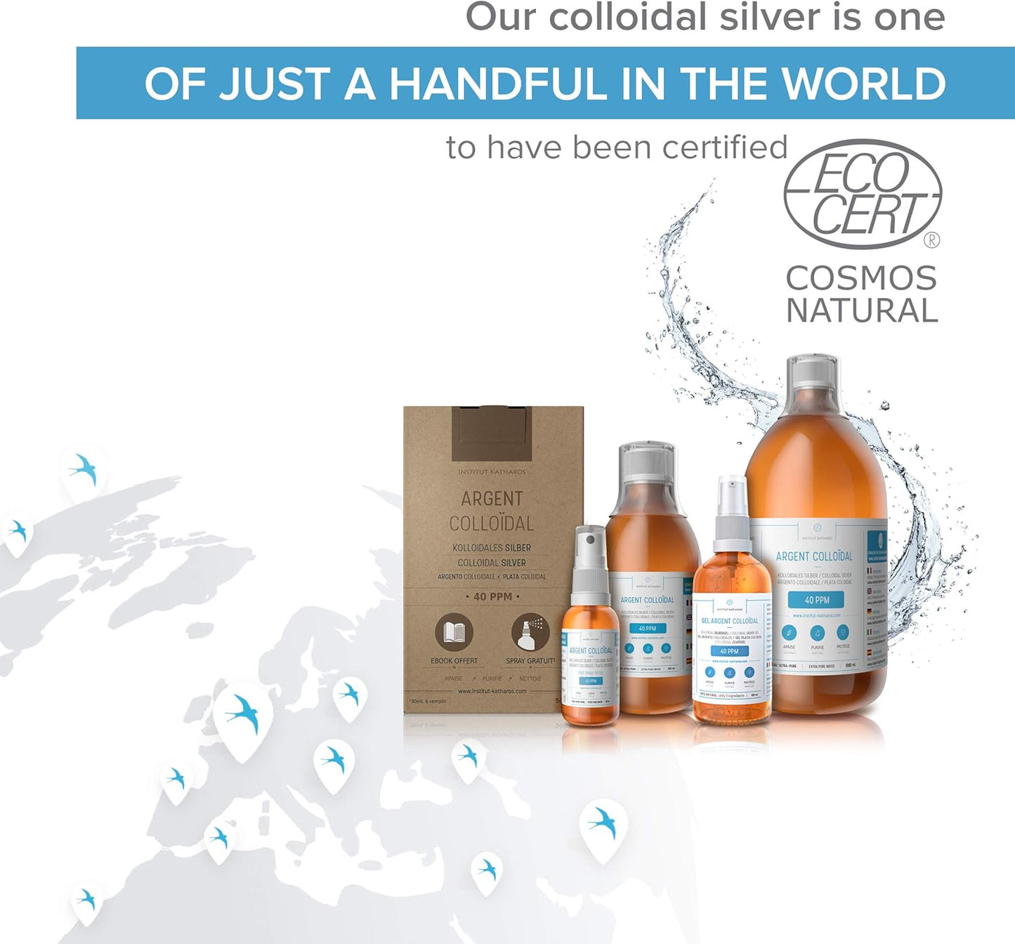 Premium Colloidal Silver 40Ppm 500Ml ● Optimal Concentration Formula, Smaller Particles, Better Results ● Laboratory Certified ● Liquid Silver Made in EU ● Free Spray Bottle to Fill & Ebook Included