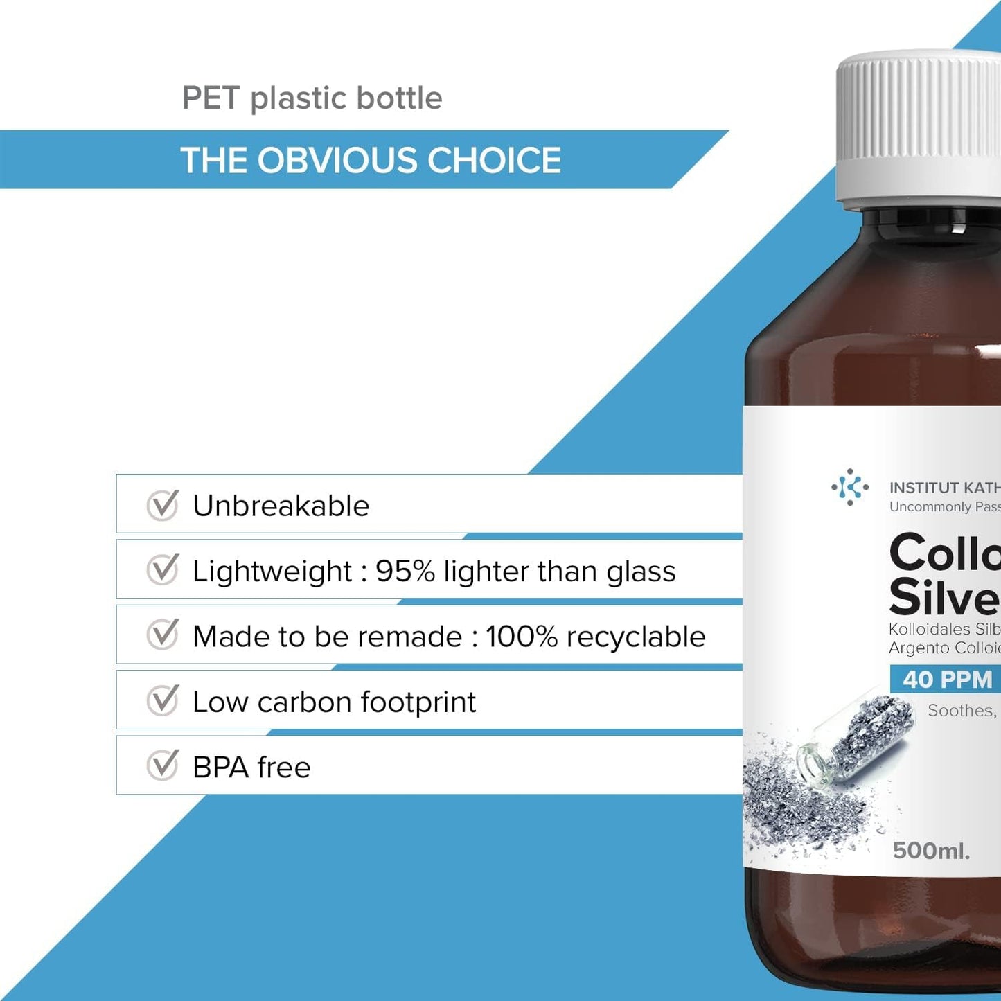 Premium Colloidal Silver 40Ppm 500Ml ● Optimal Concentration Formula, Smaller Particles, Better Results ● Laboratory Certified ● Liquid Silver Made in EU ● Free Spray Bottle to Fill & Ebook Included