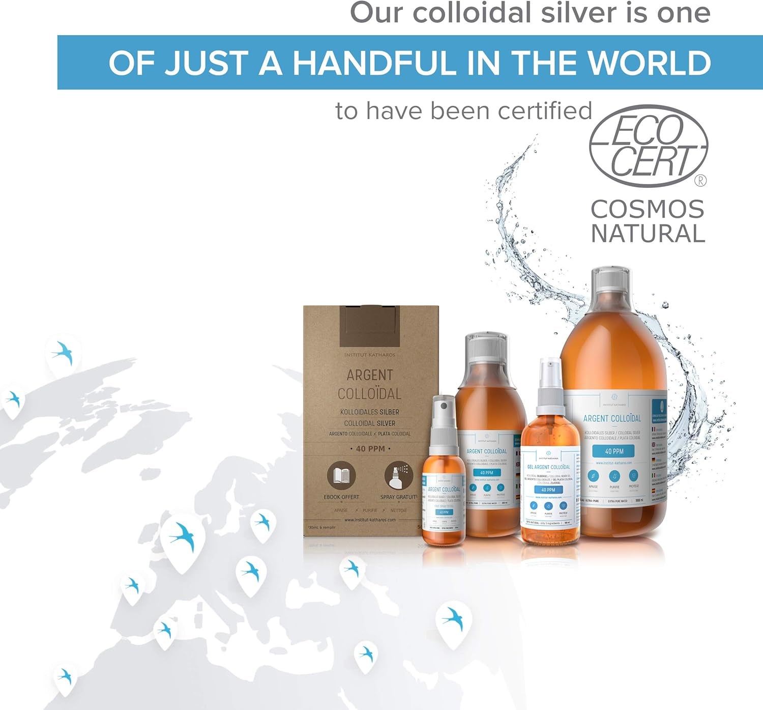 Premium Colloidal Silver 40Ppm 500Ml ● Optimal Concentration Formula, Smaller Particles, Better Results ● Laboratory Certified ● Liquid Silver Made in EU ● Free Spray Bottle to Fill & Ebook Included