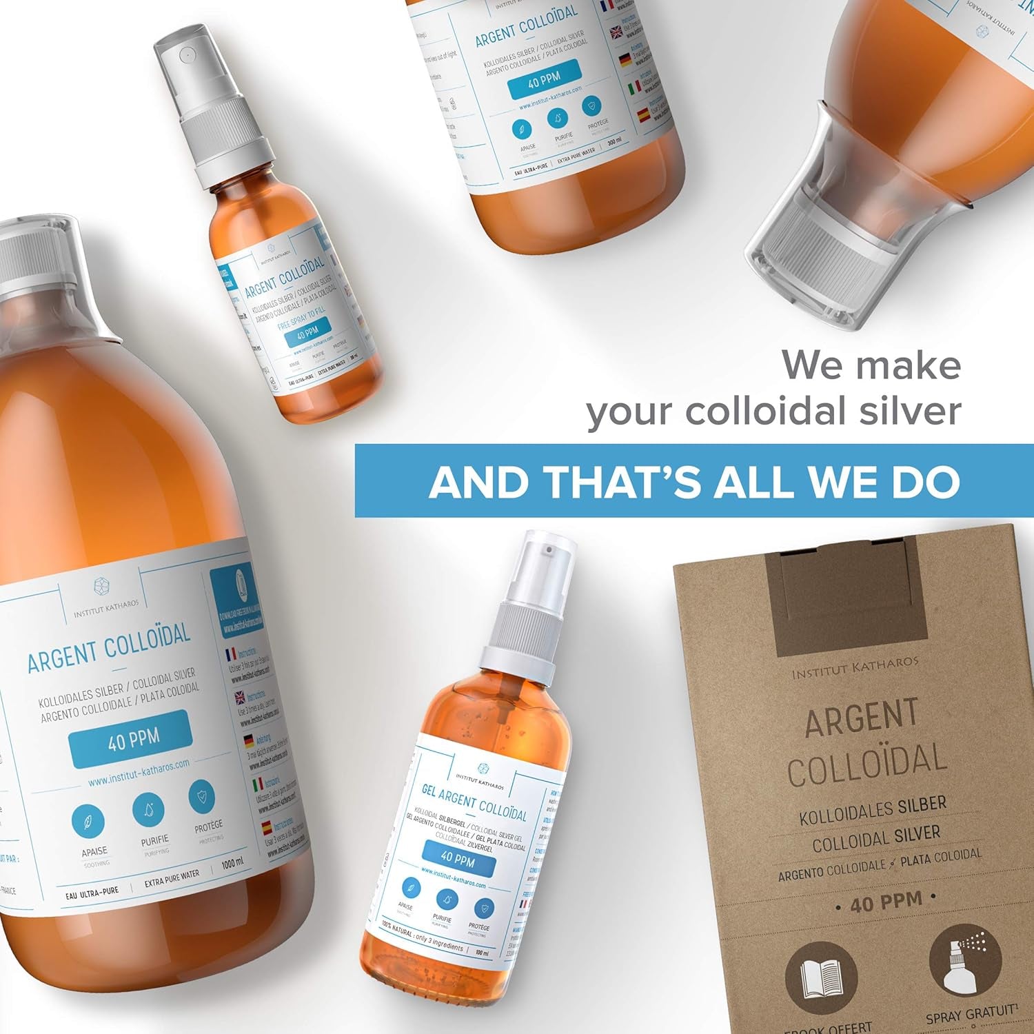 Premium Colloidal Silver 40Ppm 500Ml ● Optimal Concentration Formula, Smaller Particles, Better Results ● Laboratory Certified ● Liquid Silver Made in EU ● Free Spray Bottle to Fill & Ebook Included