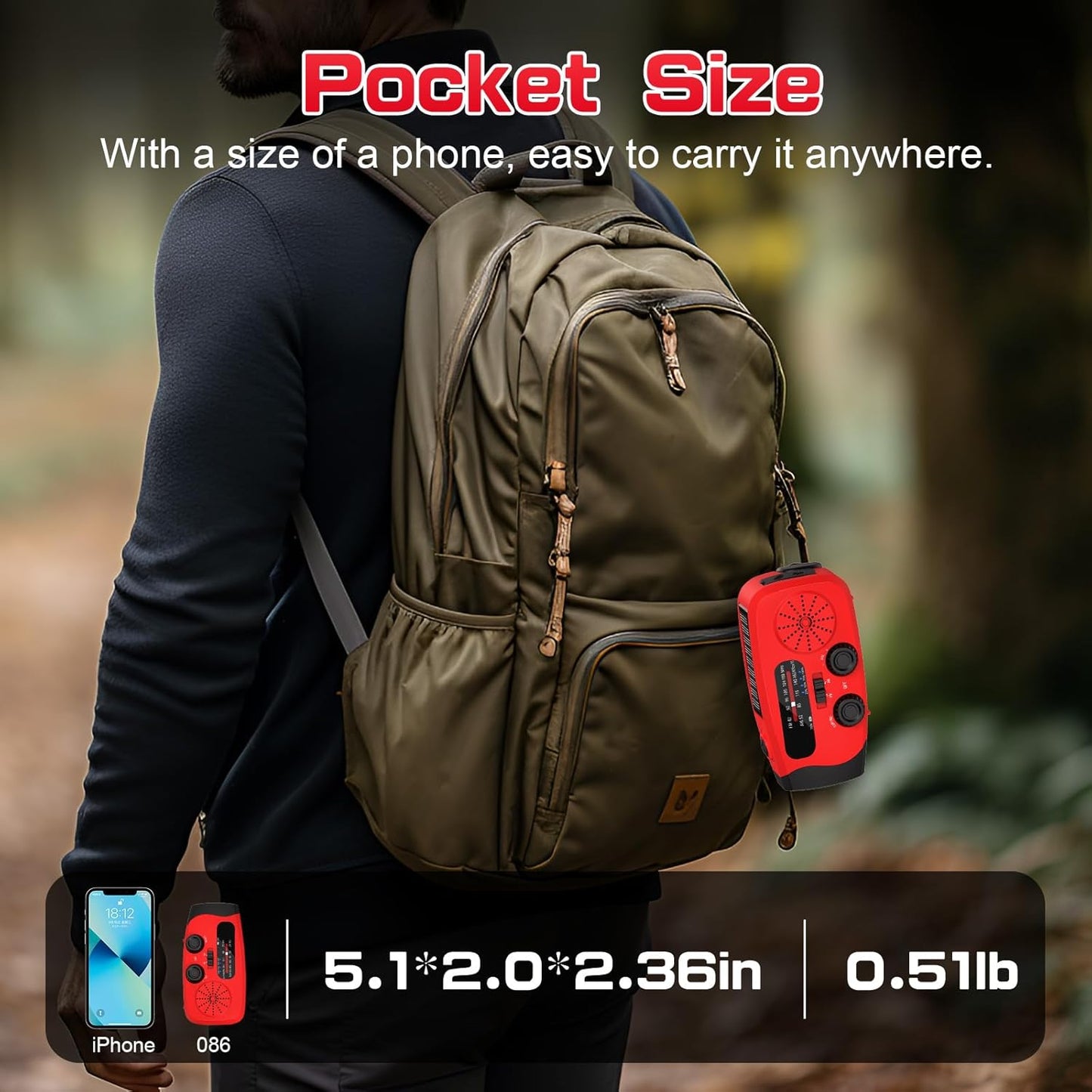 Wind Up Solar Radio 2000mah