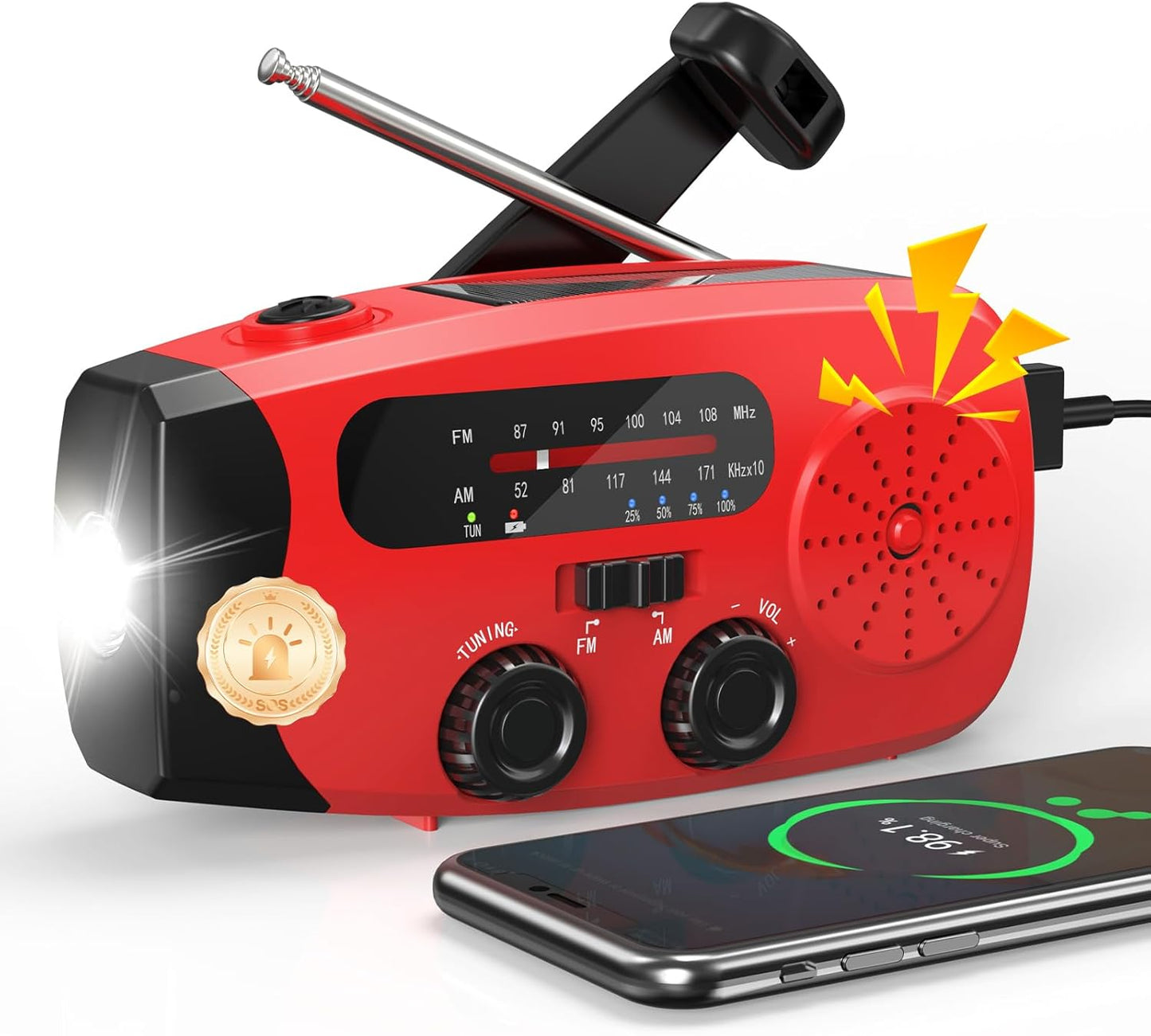 Wind Up Solar Radio 2000mah