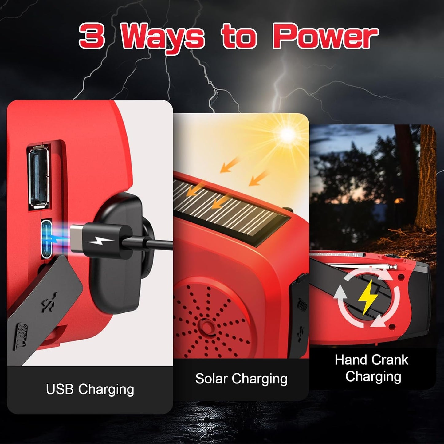 Wind Up Solar Radio 2000mah